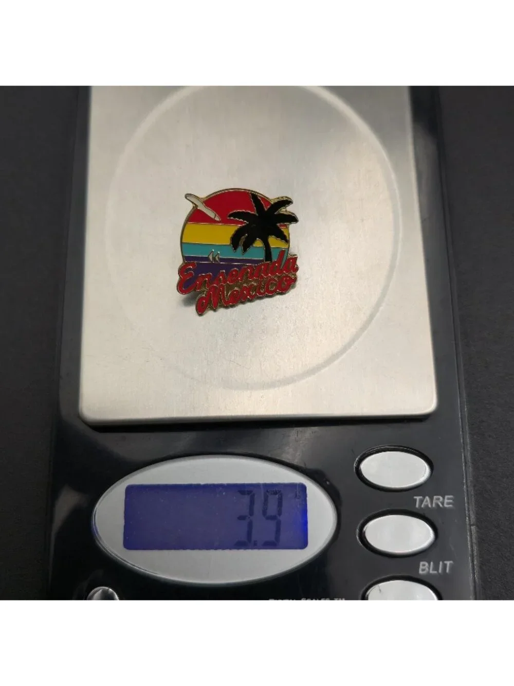 Ensenada Mexico Sunset Palm Tree Souvenir Enamel Pin | Retro Travel Badge A8514